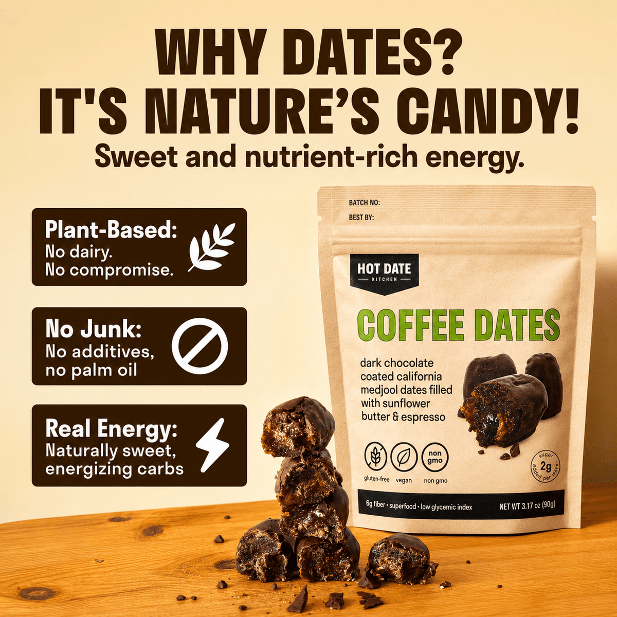 Coffee Dark Chocolate Medjool Dates - 4 Pack