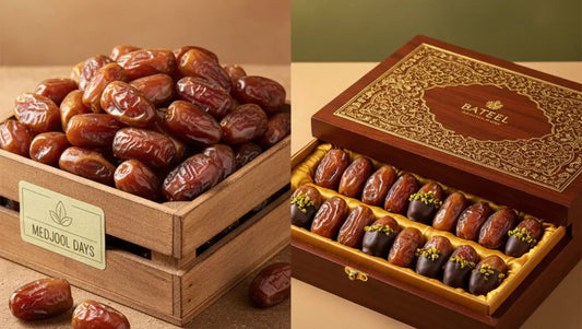 Medjool Days bulk dates vs Bateel premium gift box comparison