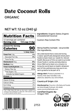 Date Coconut Roll, Organic