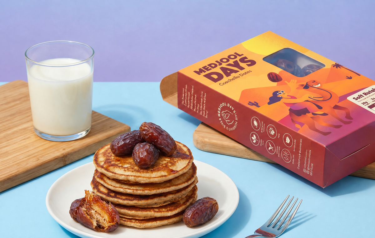 rutab breakfast with plump soft Rutab Medjool dates