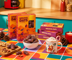 rutab holiday table with plump soft Rutab Medjool dates